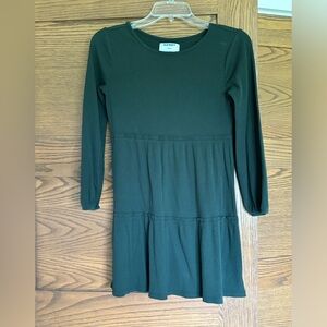 Green long sleeve babydoll dress